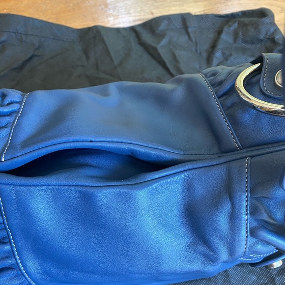 B Makowsky blue satchel with silver details - Picture 5 of 10